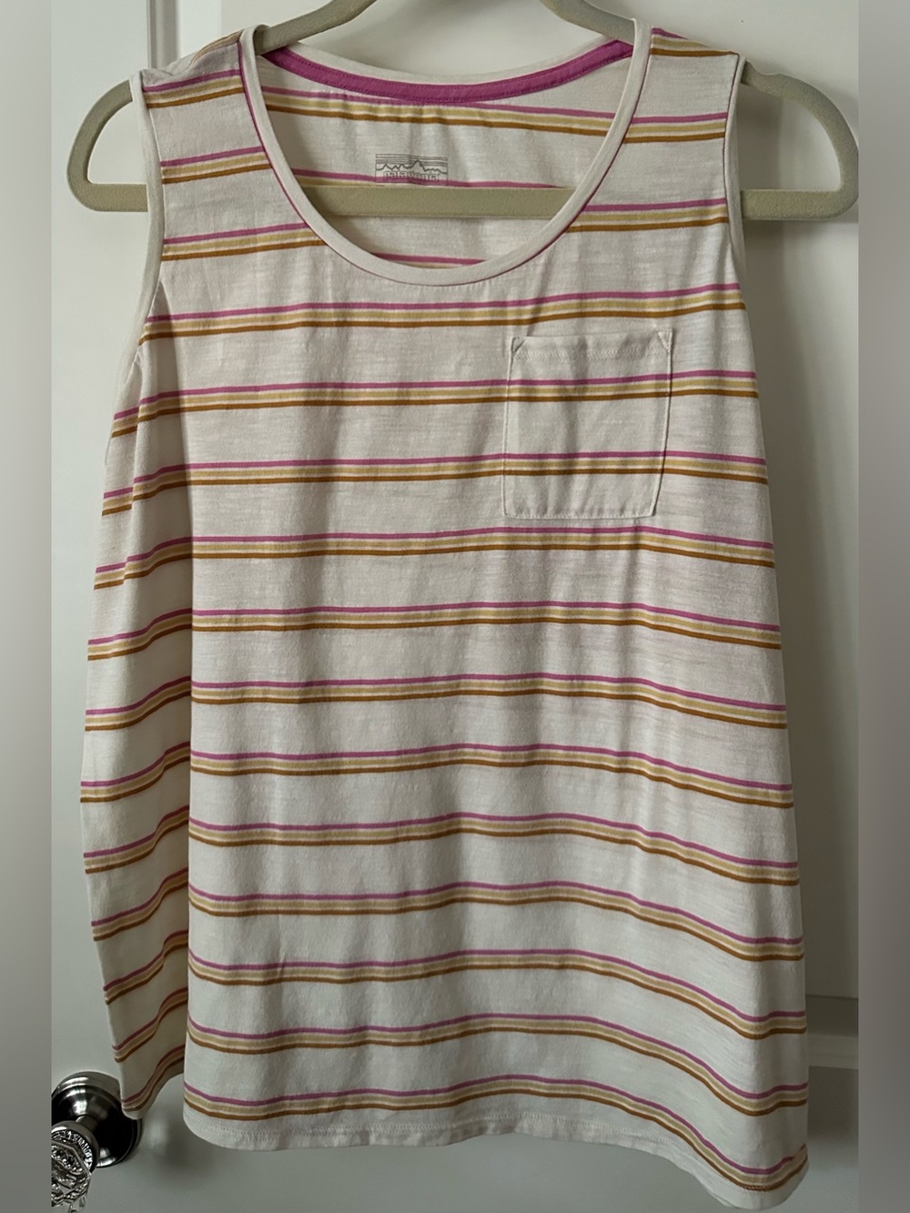 Patagonia Womens XL Striped Tank Top Sleeveless Pocket Shirt